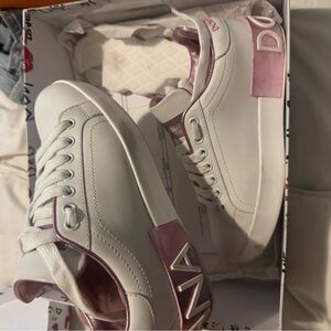 Dolce & Gabbana White and Pink Sneakers